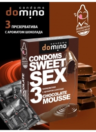 Презервативы для орального секса DOMINO Sweet Sex с ароматом шоколадного мусса - 3 шт. - Domino - купить с доставкой в Костроме