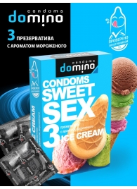 Презервативы для орального секса DOMINO Sweet Sex с ароматом мороженого - 3 шт. - Domino - купить с доставкой в Костроме