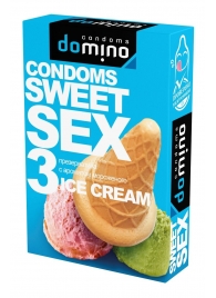 Презервативы для орального секса DOMINO Sweet Sex с ароматом мороженого - 3 шт. - Domino - купить с доставкой в Костроме