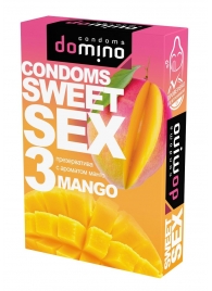 Презервативы для орального секса DOMINO Sweet Sex с ароматом манго - 3 шт. - Domino - купить с доставкой в Костроме