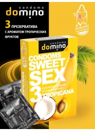 Презервативы для орального секса DOMINO Sweet Sex с ароматом тропических фруктов - 3 шт. - Domino - купить с доставкой в Костроме