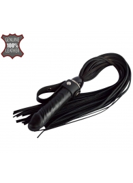Черная плеть  Ковбой  с ручкой-фаллосом - 55 см. - Sitabella - купить с доставкой в Костроме