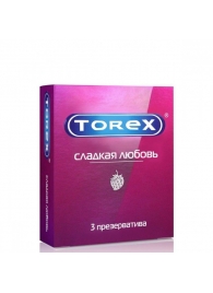 Презервативы Torex  Сладкая любовь  с ароматом клубники - 3 шт. - Torex - купить с доставкой в Костроме