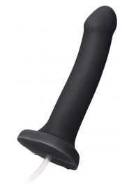 Черный фаллос с имитацией эякуляции Silicon Cum Dildo L - 19,6 см. - Strap-on-me - купить с доставкой в Костроме