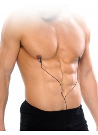 Черные электрические зажимы для сосков Shock Therapy Nipple Clamps - Pipedream - купить с доставкой в Костроме