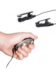 Черные электрические зажимы для сосков Shock Therapy Nipple Clamps - Pipedream - купить с доставкой в Костроме