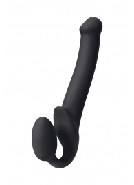 Черный безремневой страпон Silicone Bendable Strap-On M - Strap-on-me - купить с доставкой в Костроме