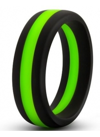Черно-зеленое эрекционное кольцо Silicone Go Pro Cock Ring - Blush Novelties - в Костроме купить с доставкой