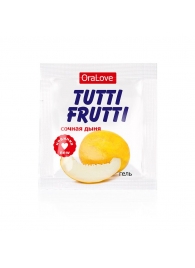 Пробник гель-смазки Tutti-frutti со вкусом сочной дыни - 4 гр. - Биоритм - купить с доставкой в Костроме