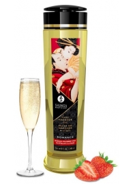 Массажное масло с ароматом клубники и шампанского Romance - 240 мл. - Shunga - купить с доставкой в Костроме