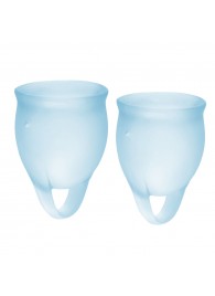 Набор голубых менструальных чаш Feel confident Menstrual Cup - Satisfyer - купить с доставкой в Костроме