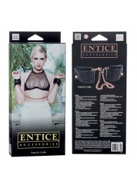 Черные мягкие наручники Entice French Cuffs с цепью - California Exotic Novelties - купить с доставкой в Костроме