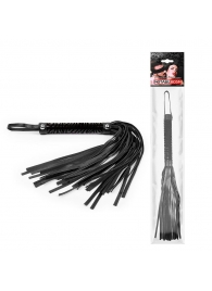 Черная гладкая плеть-флоггер с ручкой - 40 см. - Notabu - купить с доставкой в Костроме