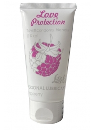 Лубрикант на водной основе с ароматом малины Love Protection Raspberry - 50 мл. - Lola Games - купить с доставкой в Костроме
