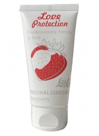 Лубрикант на водной основе с ароматом малины Love Protection Strawberry - 50 мл. - Lola Games - купить с доставкой в Костроме
