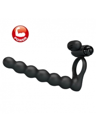 Черная насадка для двойной стимуляции Hercules Penis Sheath III - 15,3 см. - Baile - купить с доставкой в Костроме