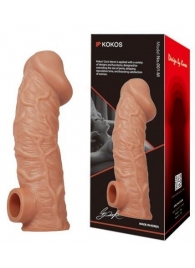 Телесная насадка на фаллос с фиксацией мошонки EXTREME SLEEVE - 15,6 см. - KOKOS - в Костроме купить с доставкой