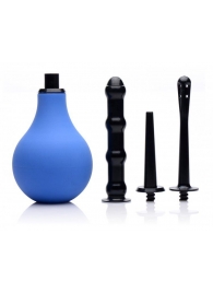 Анальный душ с 3 насадками Premium One-way Valve Anal Douche Set - XR Brands - купить с доставкой в Костроме