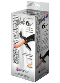 Пояс-трусики с насадкой Glamour - 17 см. - LOVETOY (А-Полимер) - купить с доставкой в Костроме