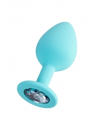 Мятная анальная втулка Brilliant с прозрачным кристаллом - 8 см. - ToyFa - купить с доставкой в Костроме