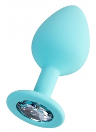 Мятная анальная втулка Brilliant с прозрачным кристаллом - 8 см. - ToyFa - купить с доставкой в Костроме