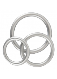 Набор из 3 эрекционных колец под металл Metallic Silicone Cock Ring Set - Orion - в Костроме купить с доставкой