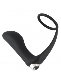 Черное эрекционное кольцо с анальной вибропробкой Vibrating Ring   Plug - Orion - в Костроме купить с доставкой