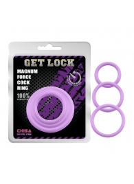 Набор из 3 сиреневых эрекционных колец Magnum Force Cock Ring - Chisa - в Костроме купить с доставкой