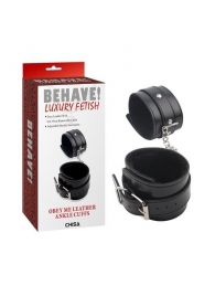 Черные оковы на ноги Obey Me Leather Ankle Cuffs - Chisa - купить с доставкой в Костроме