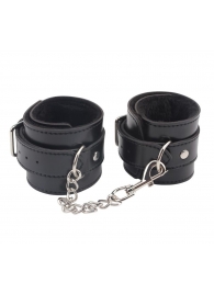 Черные оковы на ноги Obey Me Leather Ankle Cuffs - Chisa - купить с доставкой в Костроме