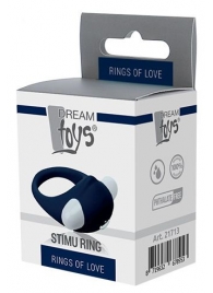 Гладкое синее эрекционное виброкольцо STIMU RING - Dream Toys - в Костроме купить с доставкой