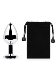 Серебристая анальная пробка с прозрачным стразом - 7,2 см. - Anal Jewelry Plug - купить с доставкой в Костроме