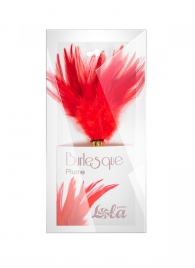 Красный перьевой тиклер Plume - 23 см. - Lola Lingerie - купить с доставкой в Костроме