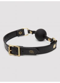 Черный кляп-шар Bound to You Faux Leather Ball Gag - Fifty Shades of Grey - купить с доставкой в Костроме