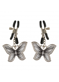 Зажимы на соски с бабочками Butterfly Nipple Clamps - Pipedream - купить с доставкой в Костроме