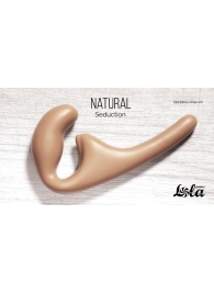 Бежевый безремневой страпон Seduction - 20,5 см. - Lola Games - купить с доставкой в Костроме