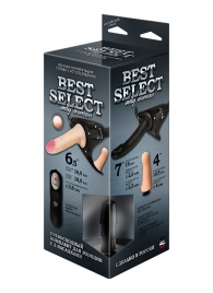 Черный женский пояс BEST SELECT с 3 насадками и вибрацией - LOVETOY (А-Полимер) - купить с доставкой в Костроме