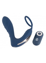 Синий вибростимулятор простаты с кольцом - 14,5 см. - Orion - в Костроме купить с доставкой