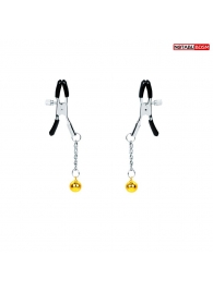 Оригинальные зажимы на соски с желтыми шариками - Notabu - купить с доставкой в Костроме