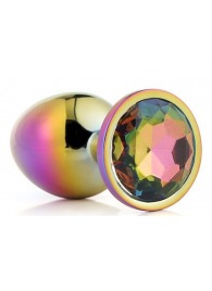 Голографическая анальная втулка с радужным кристаллом - 7,1 см. - Dream Toys - купить с доставкой в Костроме