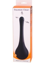 Черный анальный душ SQUEEZE CLEAN с закругленным наконечником - Seven Creations - купить с доставкой в Костроме