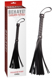 Черная многохвостая плеть Pleasure Whip - 46 см. - Chisa - купить с доставкой в Костроме