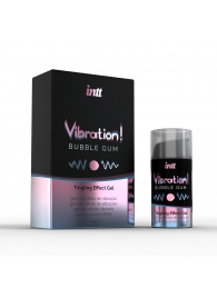 Жидкий интимный гель с эффектом вибрации Vibration! Bubble Gum - 15 мл. - INTT - купить с доставкой в Костроме