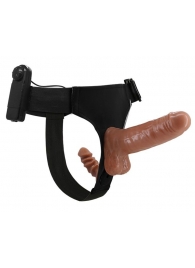 Страпон с вагинальной пробкой и вибрацией Ultra Passionate Harness - 16 см. - Baile - купить с доставкой в Костроме