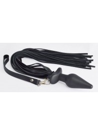 Черная анальная пробка с плетью - Sitabella - купить с доставкой в Костроме