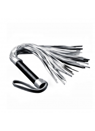 Серебристая плетка Struggle My Flogger с черной ручкой - 45 см. - Lovetoy - купить с доставкой в Костроме