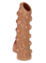 Телесная насадка с бугорками и открытой головкой Nude Sleeve L - 14 см. - KOKOS - в Костроме купить с доставкой
