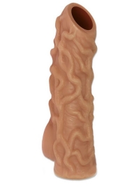 Телесная насадка с венками и открытой головкой Nude Sleeve L - 14 см. - KOKOS - в Костроме купить с доставкой