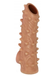 Телесная насадка с шипами и открытой головкой Nude Sleeve M - 12 см. - KOKOS - в Костроме купить с доставкой