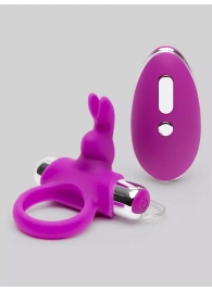 Лиловое виброкольцо с пультом ДУ Remote Control Cock Ring - Happy Rabbit - в Костроме купить с доставкой